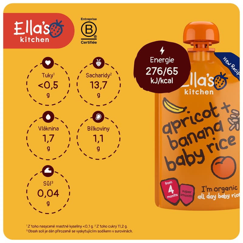 Ella's Kitchen BIO Baby rice, banana and apricot