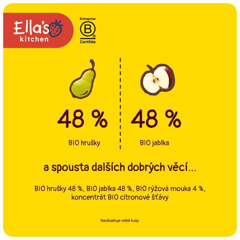 Ella's Kitchen BIO Dětská rýže, hruška a jablko