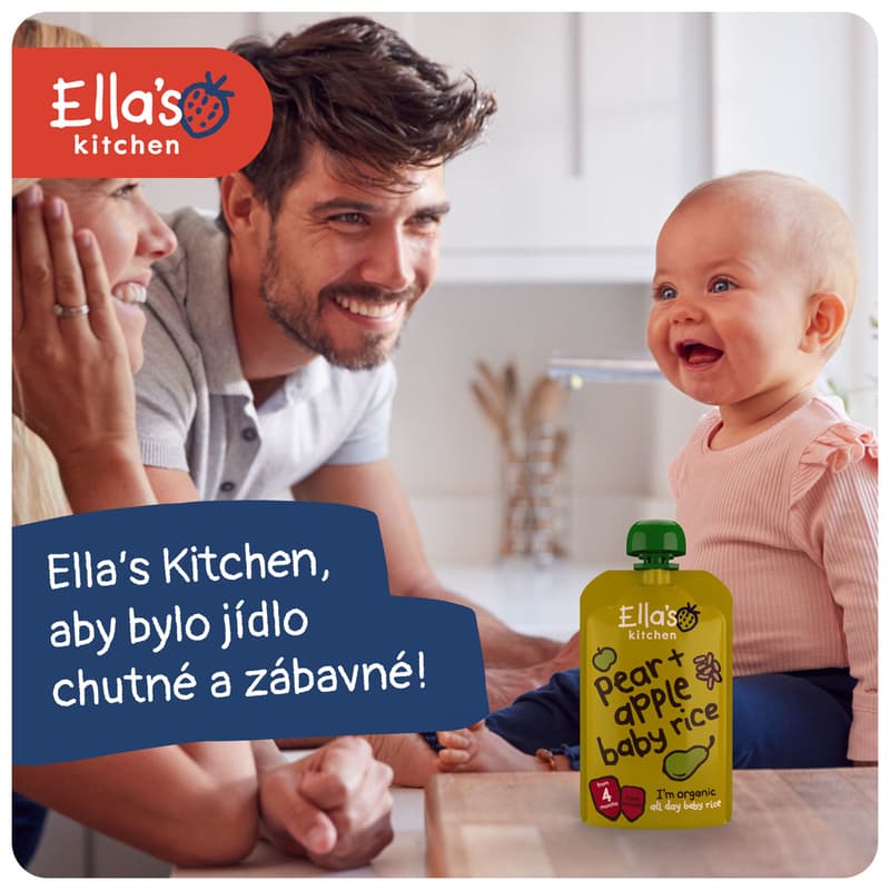 Ella's Kitchen BIO Dětská rýže, hruška a jablko