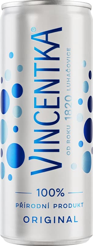 Vincentka minerální voda plech