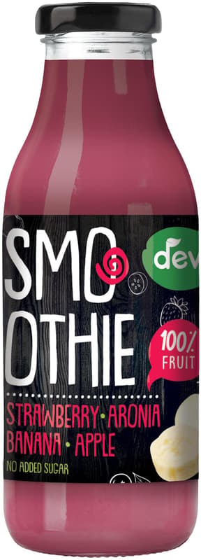 Deva Smoothie jahoda, arónie, banán, jablko sklo
