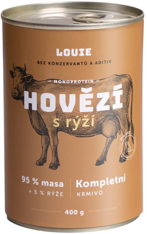 Louie Kompletní krmivo hovězí s rýží pro psy