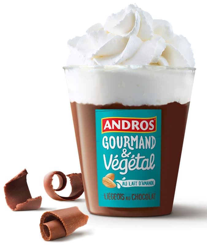 Andros Gourmand & Végétal Čokoládový dezert se šlehačkou 4×90 g