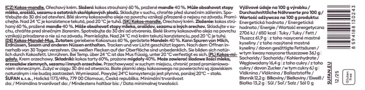 Šufan Kokosovo-mandlové máslo