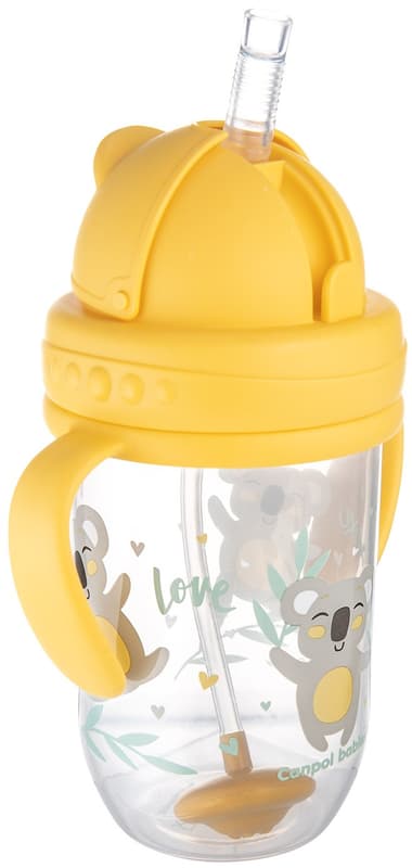 Canpol babies Exotic Animals nevylévací hrneček se slámkou a závažím 270 ml