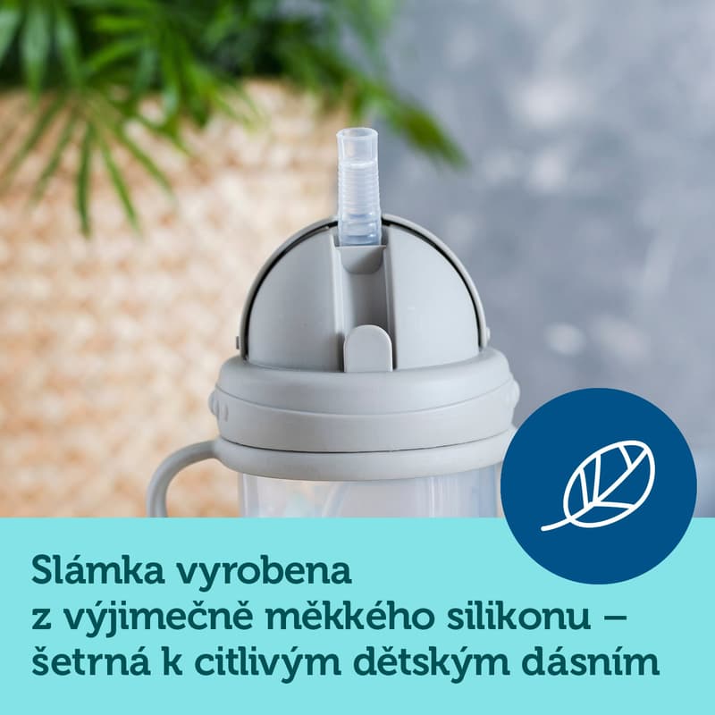 Canpol babies Exotic Animals nevylévací hrneček se slámkou a závažím 270 ml