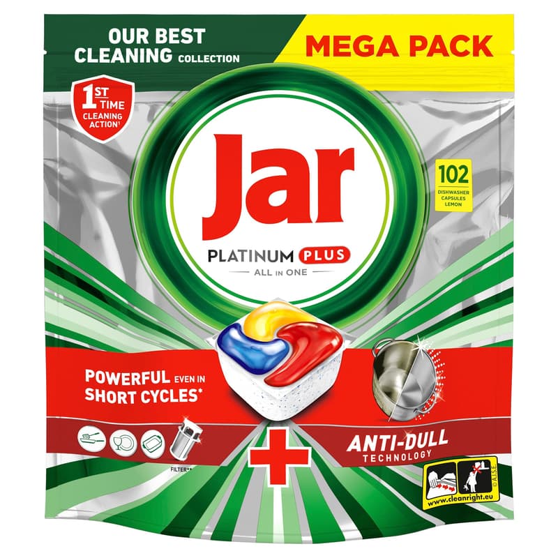Jar Platinum Plus Lemon dishwasher capsules