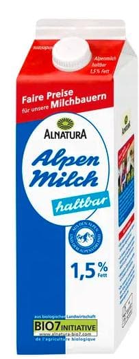 Alnatura BIO Mléko trvanlivé polotučné