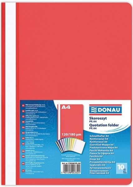 Donau Plastové rychlovazače A4, červené