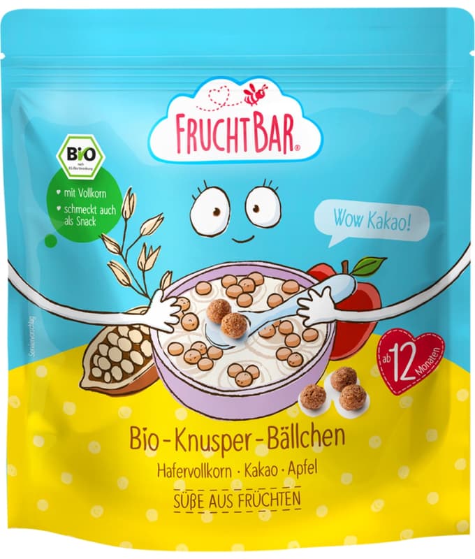 FruchtBar – Organic Choco Balls - Oats, Cocoa, Grape, Apple