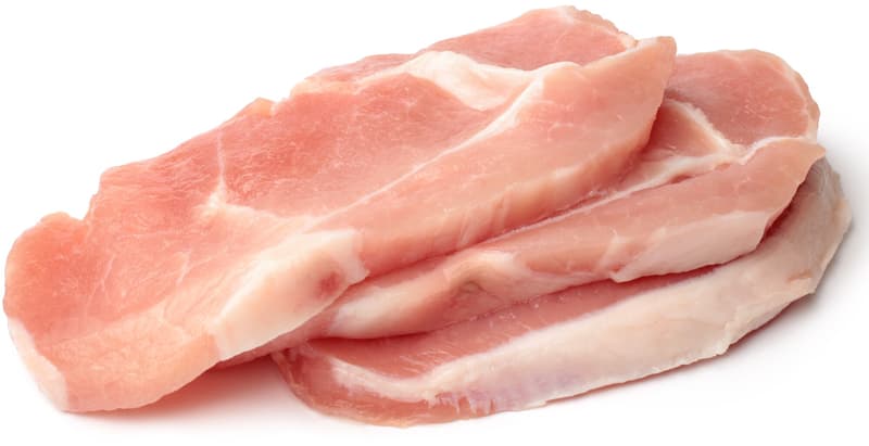 Pork loin slices