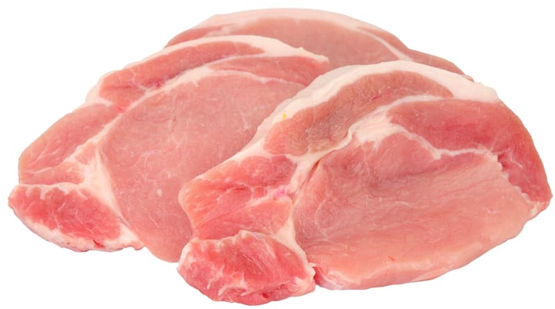 Pork loin slices