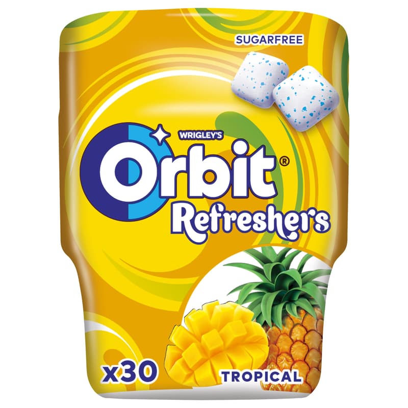 Wrigley's Orbit Refreshers sugar free chewing gum Tropical tin