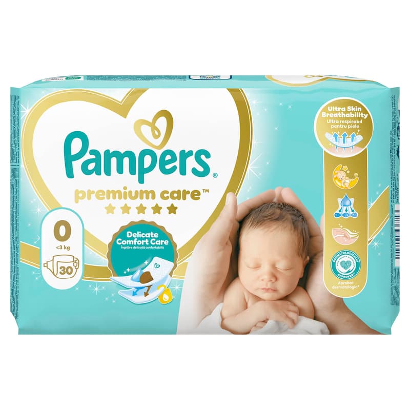 Pampers Premium care diapers size 0 (max 3 kg)