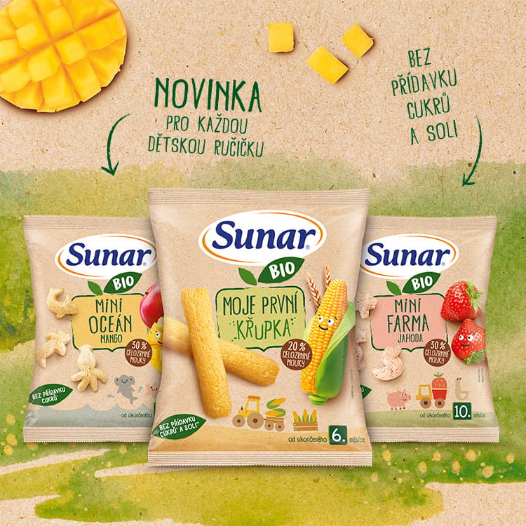 Sunar BIO Dětské křupky mini farma jahoda od 10. měsíce