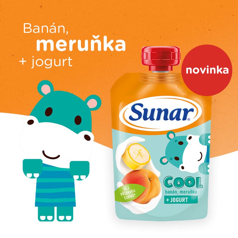 Sunar Cool Ovocná kapsička banán, meruňka a jogurt od 12. měsíce