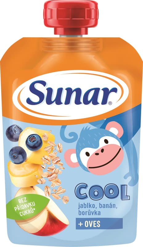 Sunar Cool Ovocná kapsička jablko, borůvka, banán a ovesné vločky od 12. měsíce