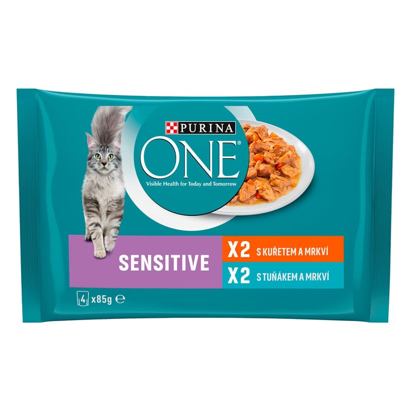 Purina ONE Sensitive Chicken in juice for cats (4x85 g)