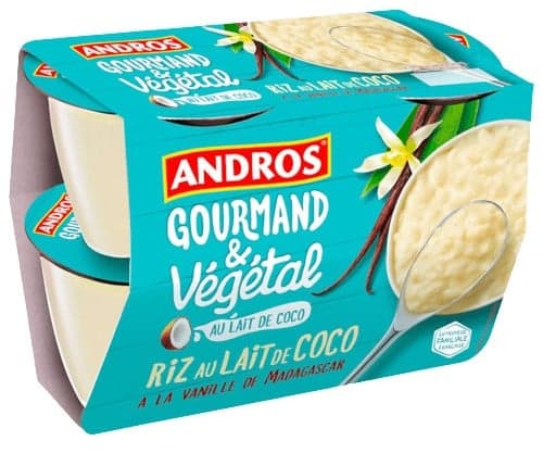 Andros Gourmand & Végétal Rice Dessert Based on Coconut Drink 