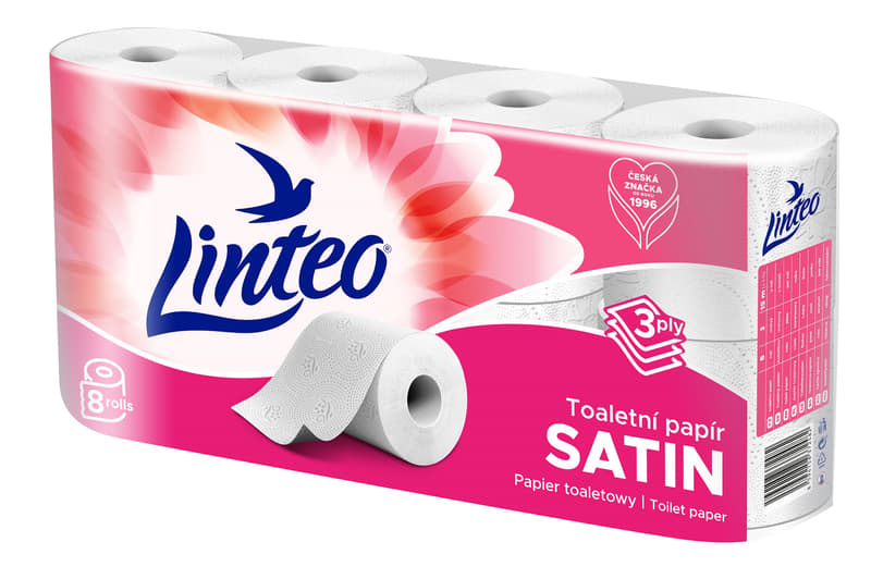 Linteo Toilet paper 3ply, 8 pcs