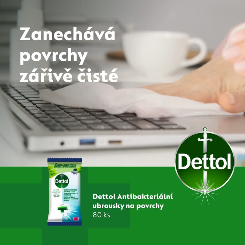 Dettol Biodegradable Antibakteriální ubrousky na povrchy