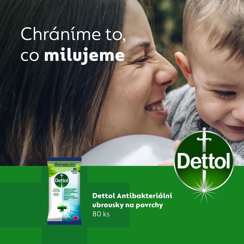 Dettol Biodegradable Antibakteriální ubrousky na povrchy