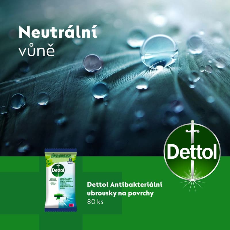 Dettol Biodegradable Antibakteriální ubrousky na povrchy