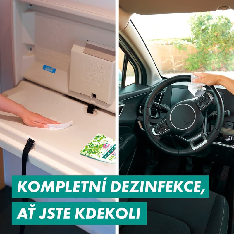 Sanytol Dezinfekční univerzální čistič utěrky s 94 % rostlinného původu