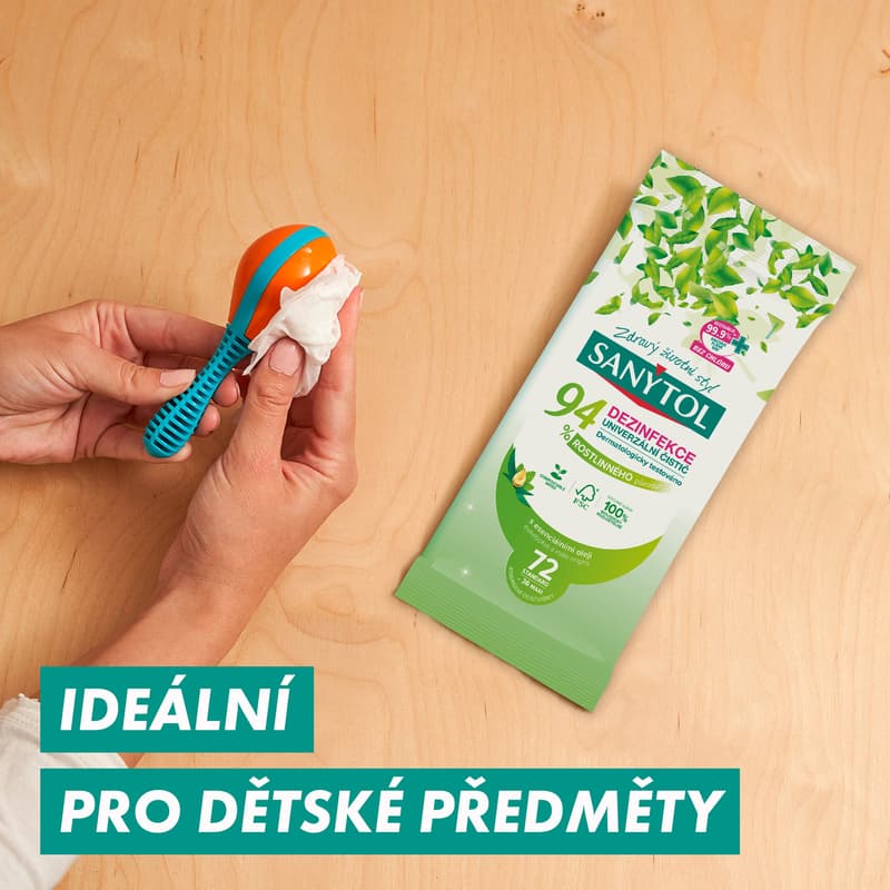 Sanytol Dezinfekční univerzální čistič utěrky s 94 % rostlinného původu