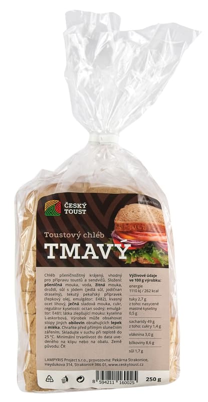 Český toast Toast bread dark