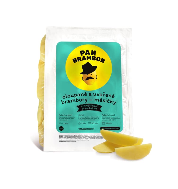 Mr. Potato - cleaned and boiled potatoes - wedges, packaging