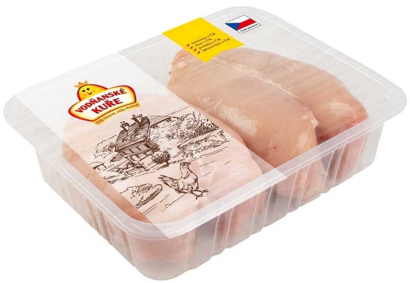 Chicken breast with bone without skin  (supplier Vodňanská drůbež)