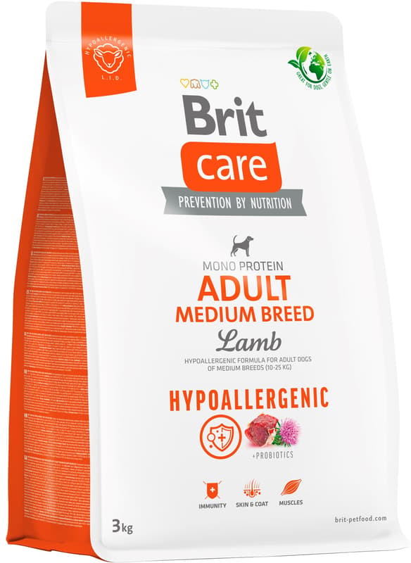 Brit Care Hypoallergenic Monoprotein Adult Medium Breed Lamb for dogs