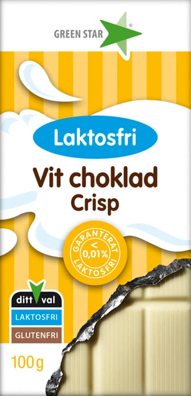 Green star Bílá čokoláda bez laktózy