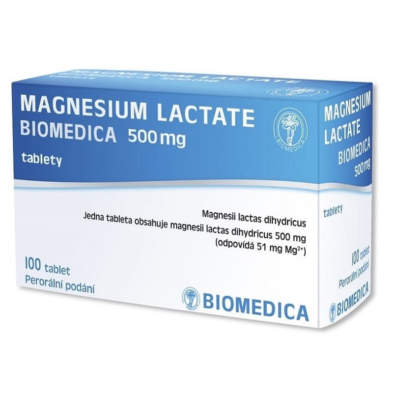 MAGNESIUM LACTATE BIOMEDICA 500MG uncoated tablets 100