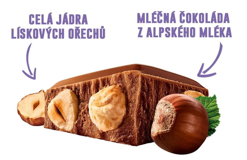 Milka Čokoláda Mmmax oříšková mléčná, celé lískové ořechy