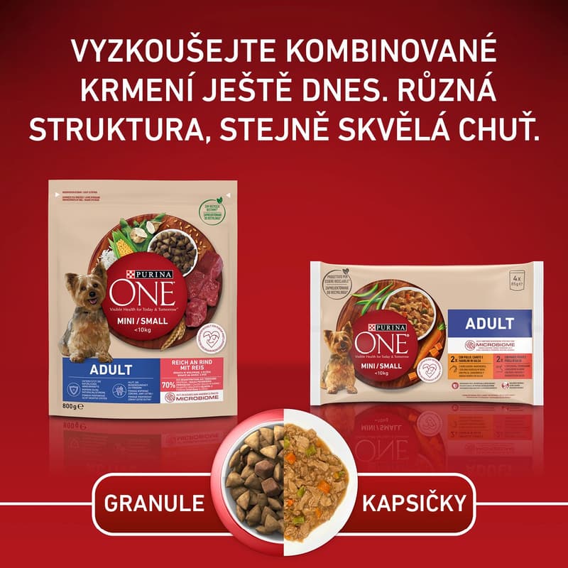 Purina ONE Mini Adult granule pro psy hovězí