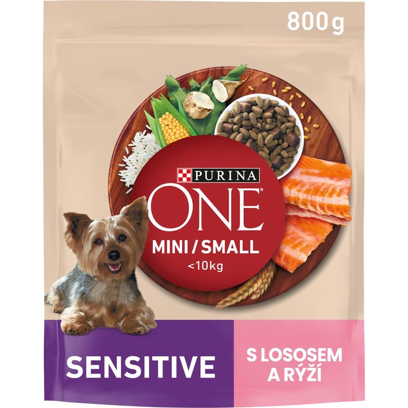 Purina ONE Mini Sensitive granule pro psy losos