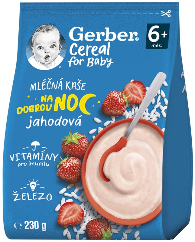 Gerber Cereal Strawberry Milk Porridge Good night