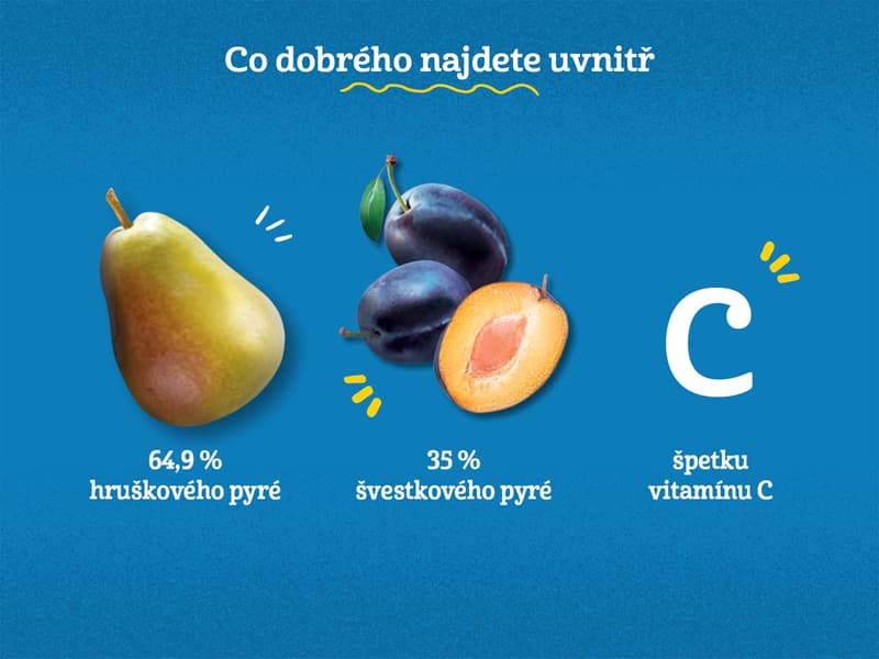 Gerber Natural Kapsička hruška a švestka