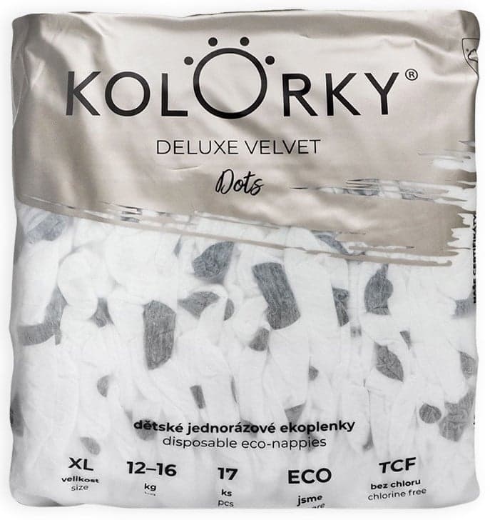 Kolorky EKO Disposable diaper panties deluxe velvet XL polka dots (12-16 kg) 17 pcs