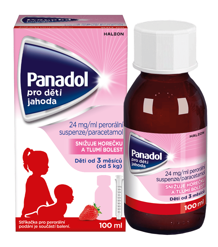 PANADOL PRO DĚTI JAHODA 24MG/ML Perorální suspenze 1X100ML+STŘ