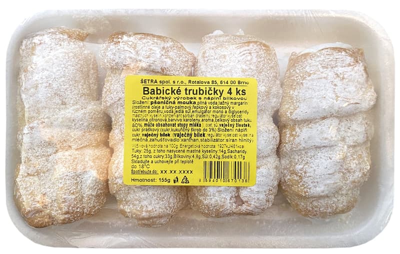 Babické trubičky, 4 ks