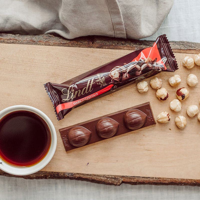 Lindt Noccionoir dark chocolate bar with hazelnuts