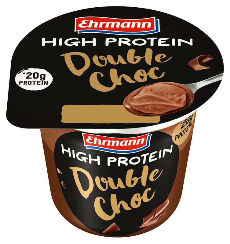 Ehrmann High Protein pudding with topping double choc