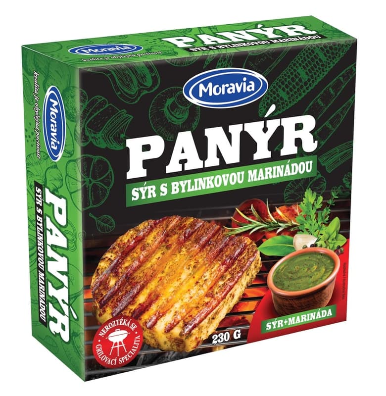 Moravia Fresh paneer cheese on the grill with marinade