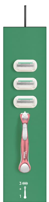 Gillette Venus Deluxe Smooth Sensitive RoseGold Shaver + 3 shaving heads
