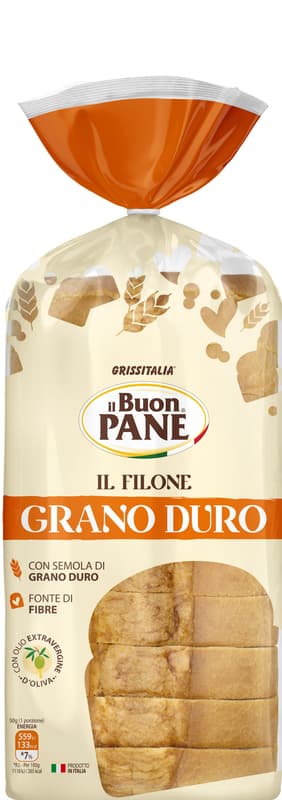 il Buon Pane Filone Toustový krupicový chléb z tvrdé pšenice se slunečnicovým olejem