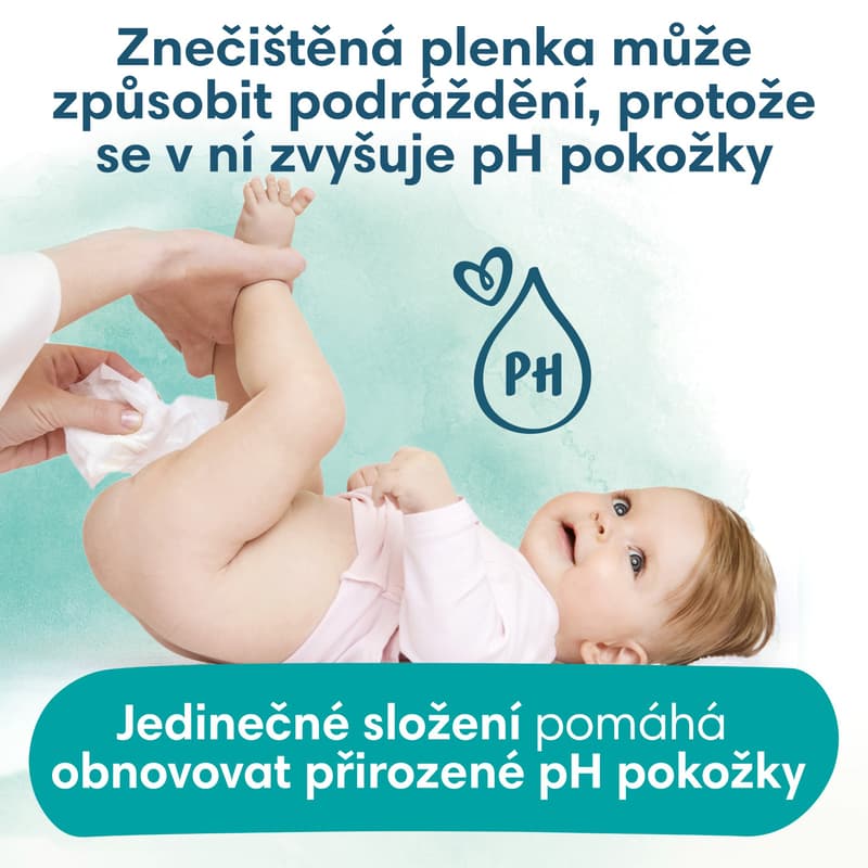 Pampers Harmonie Aqua vhlčené ubrousky plastic free 4×48 ks
