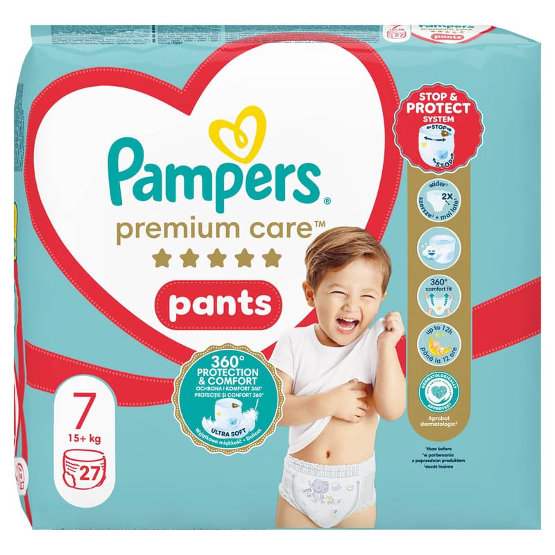 Pampers Premium Care plenkové kalhotky 7 (15+ kg)